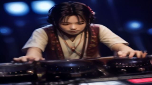 宝贝dj精选DJ现场演出视频封面，舞台灯光绚烂，DJ在台上专注操控设备，台下观众热情涌动，夜场电子音乐氛围浓厚